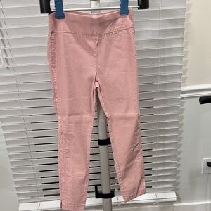 Cropped Pink Ankle Pants with Comfortable Waistband